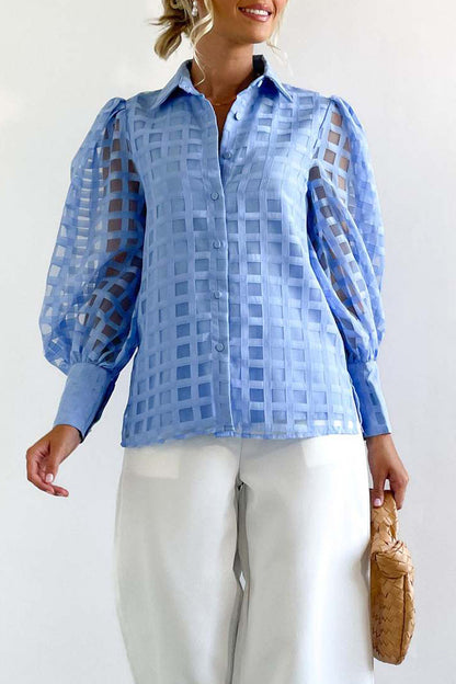 Celebrities Elegant Solid Patchwork Turndown Collar Tops